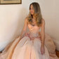 Princess Light Pink Ball Gown Strapless Handmade Flowers Satin Quinceanera Dress 16 L71