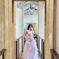 Fairy Light Pink Ball Gown Round Neck Handmade Flowers Sequins Rhinestone Tulle Quinceanera Dress 16 L75