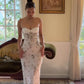 Classy White Sheath Spaghetti Strap Embroidery Beaded Chiffon Dress Prom Evening Dress L77