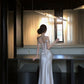 Chic White Mermaid Dress Spaghetti Straps Lace Tulle And Satin Dress Prom Evening Dress L83