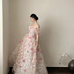 Dreamy Ivory Ball Gown Off-The-Shoulder Floral Appliques Tulle Dress Quinceanera Dress 16 L90
