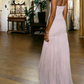 Light Pink Strapless Sheath Long Party Dress Wedding Guest Dress, D362