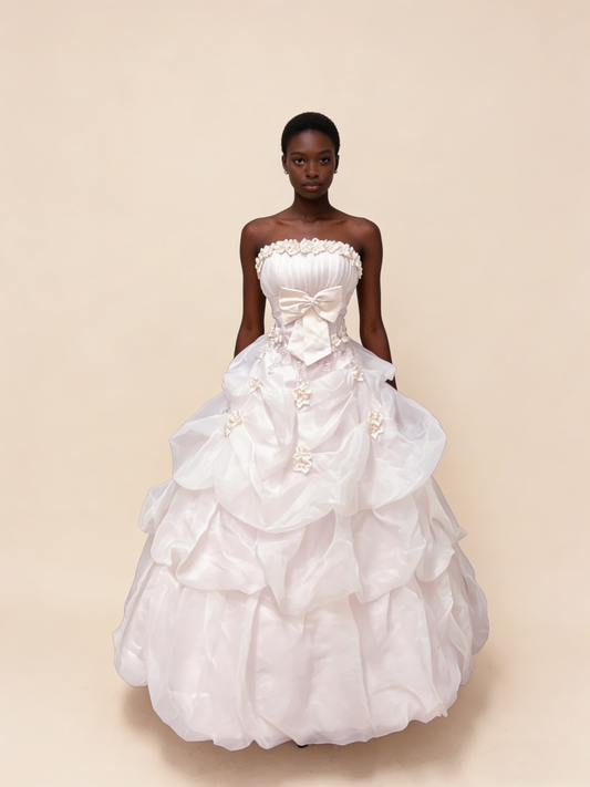 Light Pink Strapless A-Line Vintage Party Dresses Birthday Outfits Ball Gowns, D1149