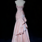 Light Pink Prom Dress Spaghetti Straps Mermaid Beading Vintage Long Party Dress Birthday Outfits, D899