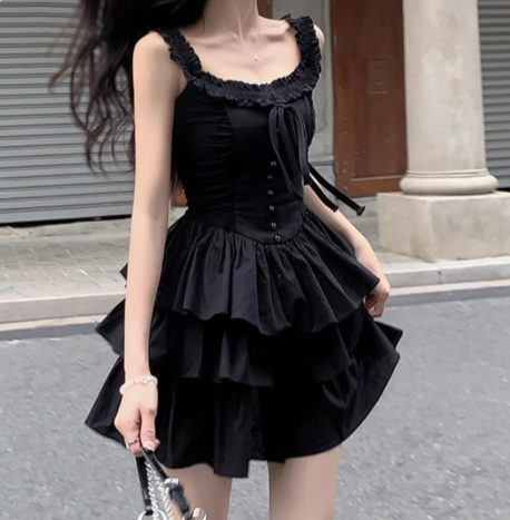 Cute  A Line Square Neckline Pleated Homecoming Dress Birthday Party Prom Dress D1737