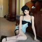 Cute Spaghetti Straps Birthday Party Dress Mini Homecoming Dress with Bowknot D1739