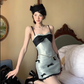 Cute Spaghetti Straps Birthday Party Dress Mini Homecoming Dress with Bowknot D1739