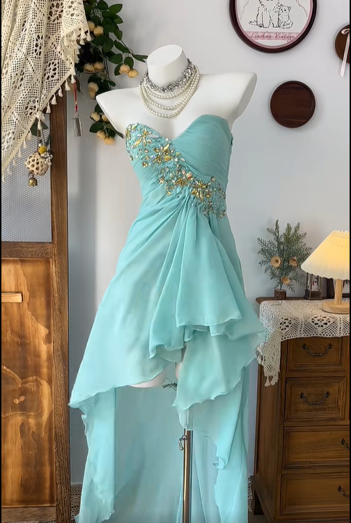Gorgeous Sweetheart Sleeveless Chiffon Swarovski Crvstals Homecoming Dress Prom Dress D1740