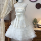 Elegant Strapless Embroidery Cascade Tulle Ball Gown Birthday Party Dress Quinceanera Dress with Bowknot  D1745