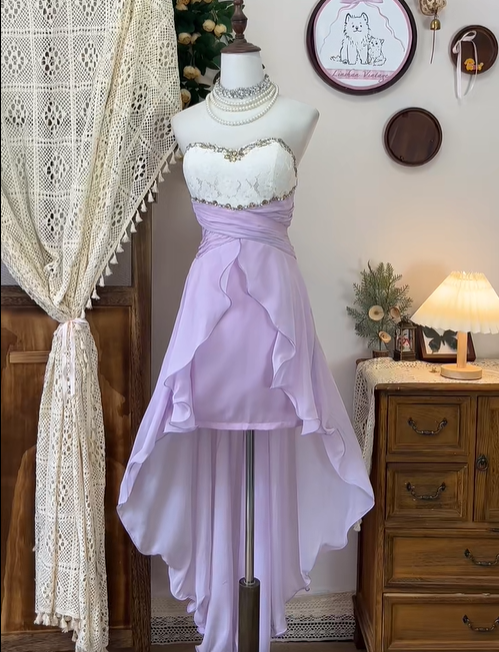 Elegant Sweetheart Sleeveless Swarovski Crystal Empire High-Slit Party Dress Homecoming Dress  D1746