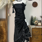 Noble Strapless Fold Shealth Mermaid Prom Dress Evening Dress with Bowknot D1752