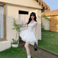 Cute Square Neckline Pleated Cascade Bubble Short Prom Dress Homecoming Dress Quinceanera DressD1758