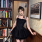 Elegant Spaghetti Straps Sleeveless Tiered Lace Ballet Skirt Homecoming Dress with Handmade Flower D1759