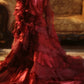 Vintage One - Shoulder 3D Floral Sheath Tiered Train Evening Dress Wedding Dress D1764