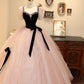 Elegant Square Neckline Swarovski Crystal Lace-up Cascade Ball Gown Princess Dress Quinceanera Dress D1768