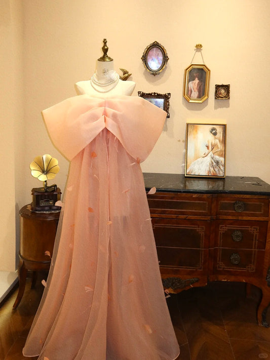 Elegant Off-the-shoulder Feather Tulle Gala Dress Sweet 16 Dress Party Dress Evening Dress D1769