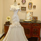 Elegant Strapless Sheath Mermaid Pleated Handmade Rose Wedding Dress Prom Dress Evening Dress  D1771