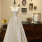 Cute A Line Strapless Bowknot Satin Wedding Dress Prom Dress Birthday Party Dress   D1774