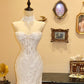 Pretty Sweetheart Neckline Sheath Tulle Embroidered Mermaid Wedding Dress Prom Dress Quinceanera Dress   D1775