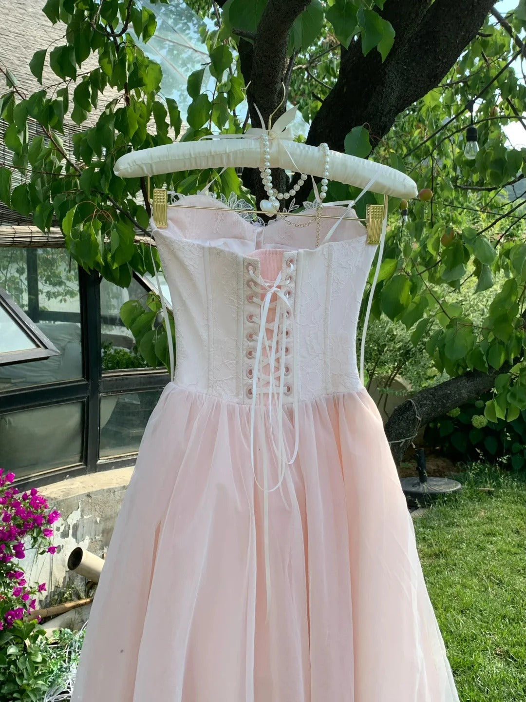 Pretty A Line Spaghetti Straps Flower Long Dress Birthday Outfits Sweet 16 Homecoming Dress D1777