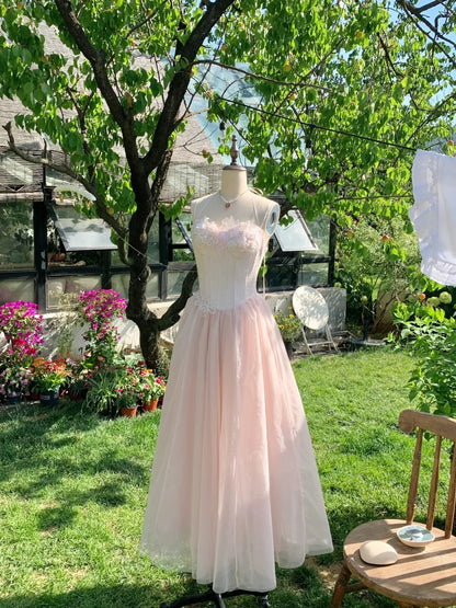 Pretty A Line Spaghetti Straps Flower Long Dress Birthday Outfits Sweet 16 Homecoming Dress D1777