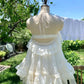 Cute Halter Handmade Flower Embroidery Ruffle Short Prom Dress Party Homecoming Dress   D1778