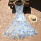 Seaside Spaghetti Straps Flower Tulle Homecoming Dress Sweet 16 Dress Cocktail Dress   D1781