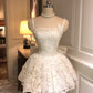 Cute Spaghetti Straps Butterfly Pearl Embroidery Pleated Sweet 16 Dress Birthday Party Dress  D1785