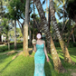 Sexy Seaside Spaghetti Straps Lace Tulle Sheath Long Dress Birthday Party Dress Women Dress Summer Dress D1788