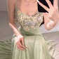 Seaside Vacation Spaghetti Straps Handmade Flower Tulle Mermaid Long Skirt Quinceanera Dress Women Dress Summer Dress D1792