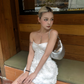 Sexy Sweetheart Neckline Sleeveless 3D Flower Party Evening Dress Short Outfits Skirt Homecoming Dress  D1796