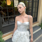 Sexy Sweetheart Neckline Sleeveless 3D Flower Party Evening Dress Short Outfits Skirt Homecoming Dress  D1796