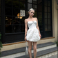 Sexy Sweetheart Neckline Sleeveless 3D Flower Party Evening Dress Short Outfits Skirt Homecoming Dress  D1796
