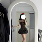 Sexy Sweetheart Neckline Leopard print Pleated Birthday Party Dress Short Outfits Dress Cocktail Dress   D1797