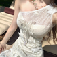 Sweet One Shoulder Flower Pleated Tulle Skirt Party Dress Prom Dress Women Dress Summer Dress D1799