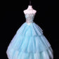 Shiny Strapless Swarovski Crystal Phinestone Tiered Tulle Pleated Ball Gown Evening Dress Prom Dress  D1804