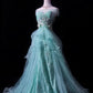 Gorgeous Sweetheart Neckline Flowers Rhinestone Tiered Tulle Prom Dress Evening Dress Birthday Sweet 16 Dress D1805