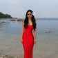 Sexy Spaghetti Straps Sheath Backless Dress Lace-up Waist Floor Length Women Dress Summer Dress D1809