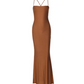 Sexy Spaghetti Straps Sheath Backless Dress Lace-up Waist Floor Length Women Dress Summer Dress D1809