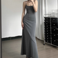 Newest Sexy Spaghetti Straps A Line Ankle Length Seaside  Dating Dress Summer Dress  D1813
