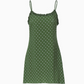 Fashion A Line Spaghetti Straps Ruffled Polka Dot Print Zipper Short Skirt Summer Dress Women Dress  D1814