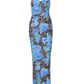 Fashion Spaghetti Straps Blue Rose Leopard Print Sheath Seaside Vacation Dress Summer Dress  D1815
