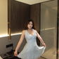 Pretty A Line Halter Lace-up Printing Tiered Summer Seaside Dress Party Dress Women Dress  D1817