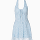 Pretty A Line Halter Lace-up Printing Tiered Summer Seaside Dress Party Dress Women Dress  D1817