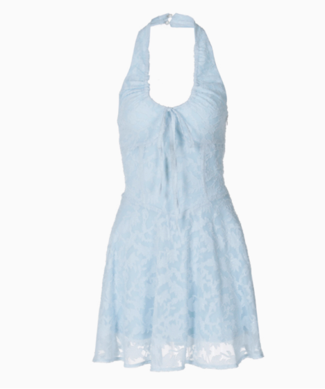 Pretty A Line Halter Lace-up Printing Tiered Summer Seaside Dress Party Dress Women Dress  D1817