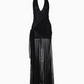 Sexy V-neck Halter Large Backless Tulle Floor Length Skirt Summer Dress Women Dress  D1818