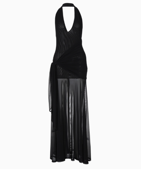 Sexy V-neck Halter Large Backless Tulle Floor Length Skirt Summer Dress Women Dress  D1818