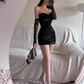 Sexy Black Sweetheart Neckline Short Sheath Skirt Summer Dress Party Dress Women Dress  D1820