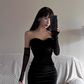 Sexy Black Sweetheart Neckline Short Sheath Skirt Summer Dress Party Dress Women Dress  D1820