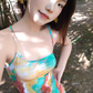 Colorful Spaghetti Straps Backless Sheath Mini Dress Summer Seaside Dress Women Dress Dating Dress  D1822